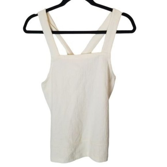 Madewell Womens XS Ivory Bleached Linen Textured K - Picture 2 of 9